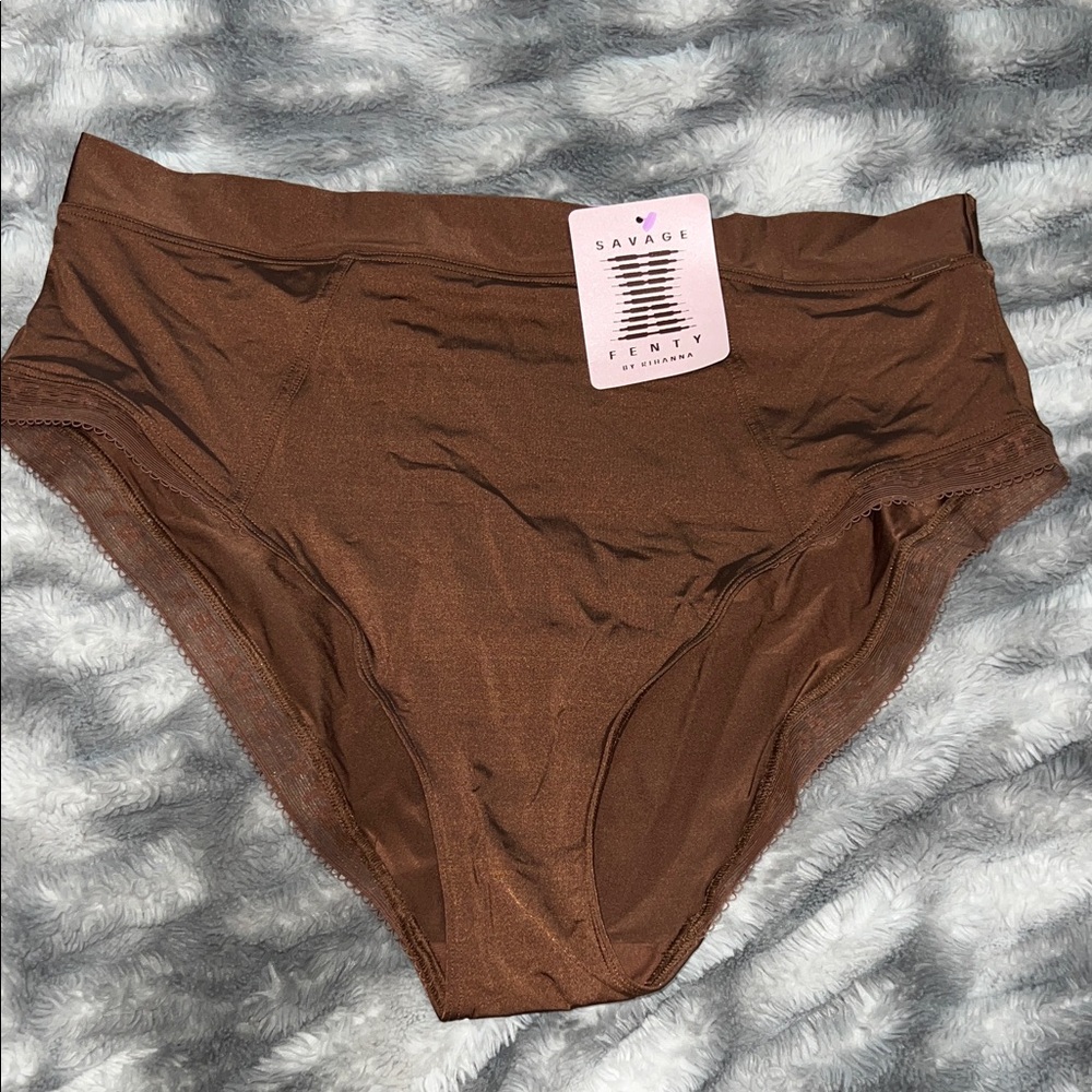 Savage X Fenty Chocolate High-Waist Briefs